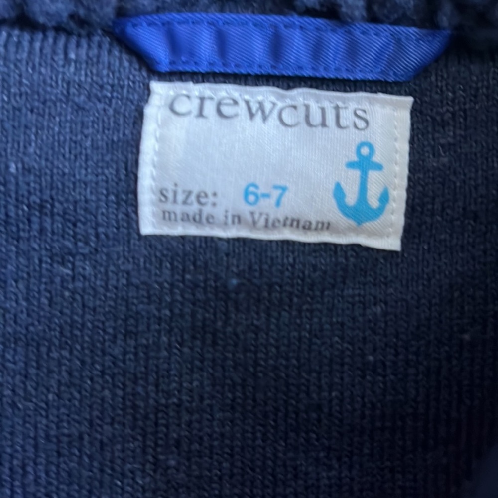 JCrew crewcuts zip-up fleece jacket size 6-7 yr old - Picture 2 of 7